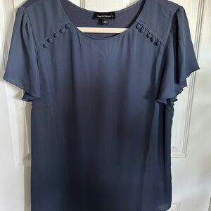 Twenty Midnight Blue Flutter Sleeve Blouse